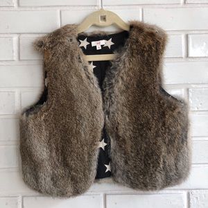 Girls Rabbit Fur Vest Sz 6-8